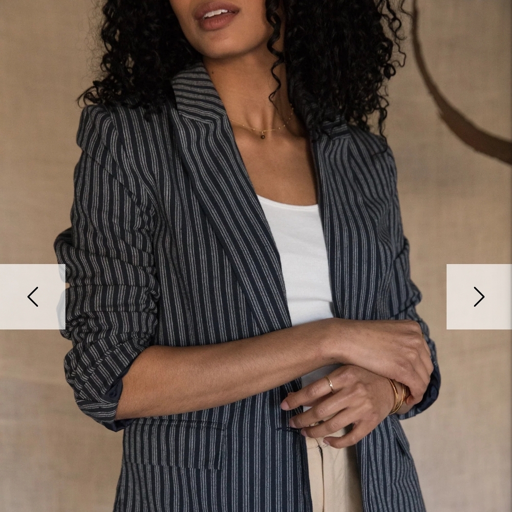Able Blue Blazer Professional Tailored Suit Jacket